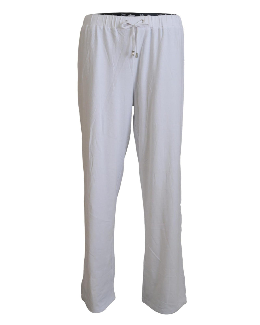 John Galliano Men's White Cotton Logo Loose  Pants - 48 IT
