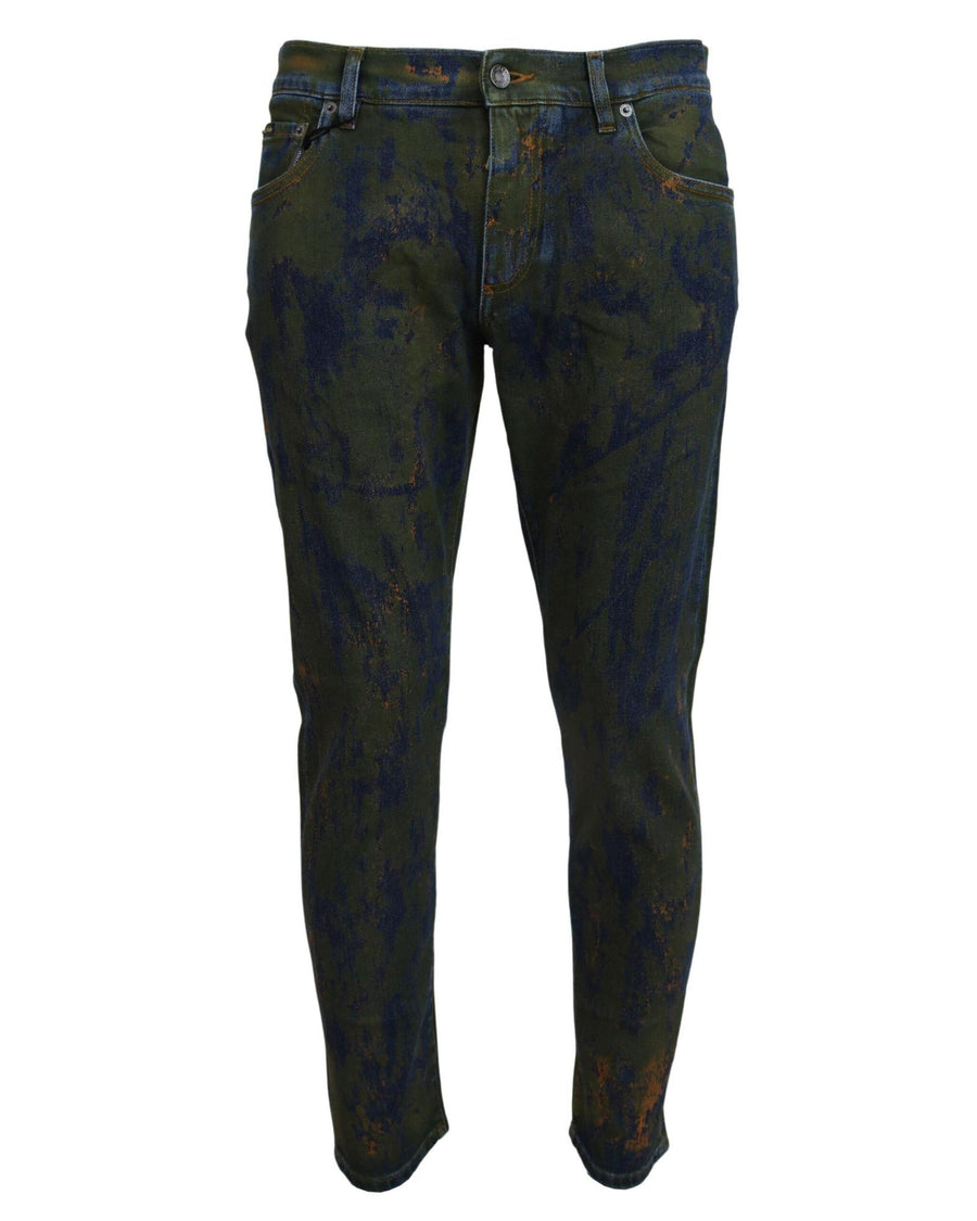 New Dolce & Gabbana Skinny Denim Pants with Logo Details 54 IT Men