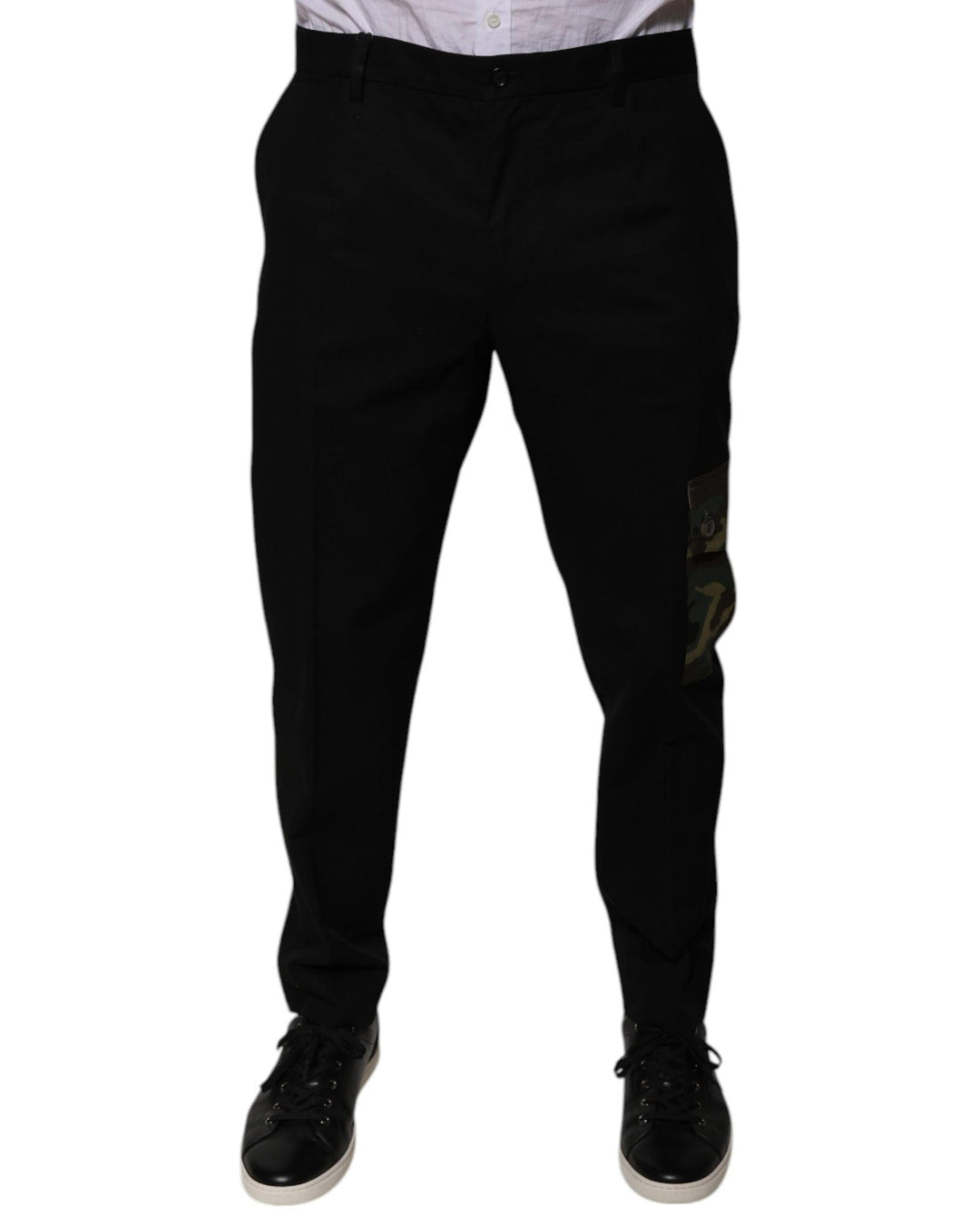 Dolce & Gabbana Men's Black Cotton  Cargo Casual Pants - 52 IT