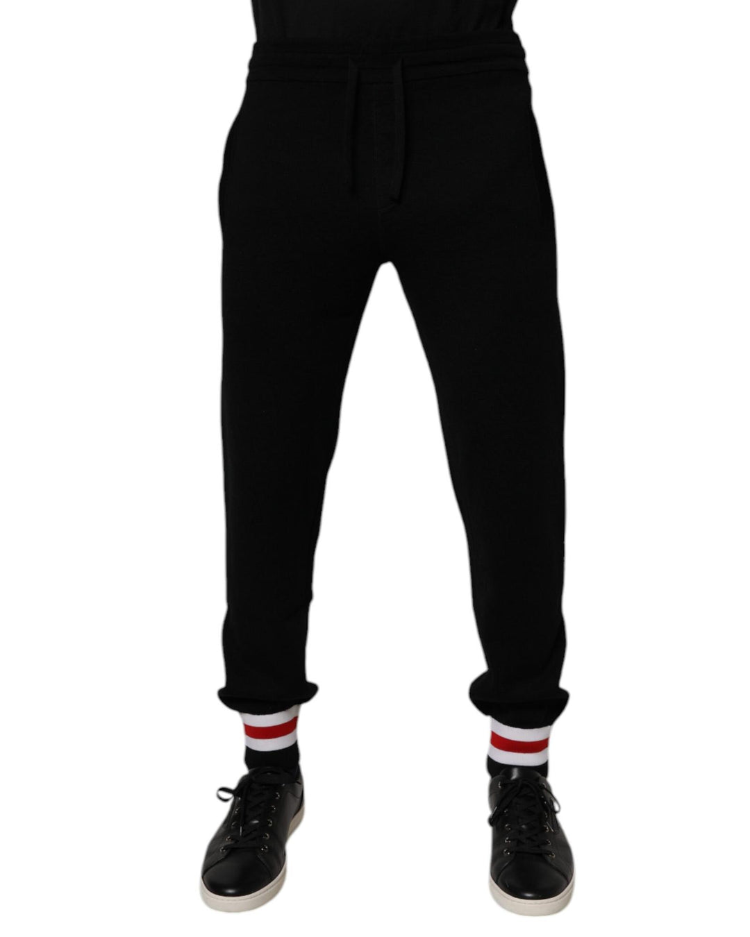 Dolce & Gabbana Men's Black Wool Mid Waist Jogger Sweatpants Pants - 48 IT