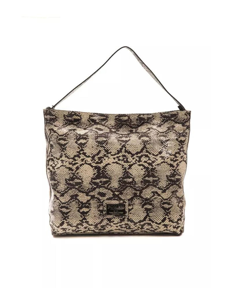 Pompei Donatella Women's Chic Python Print Leather Shoulder Bag - One Size