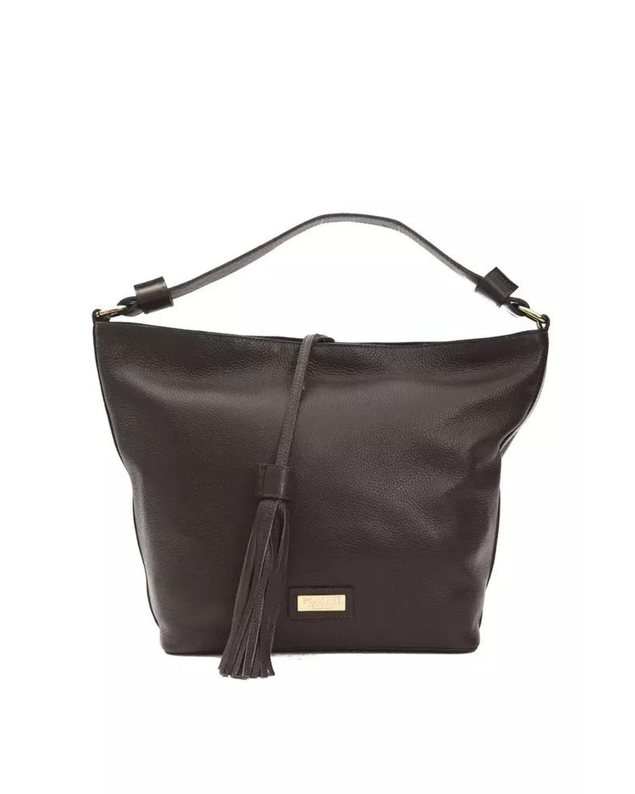 Pompei Donatella Women's Elegant Leather Shoulder Bag in Earthy Brown - One Size