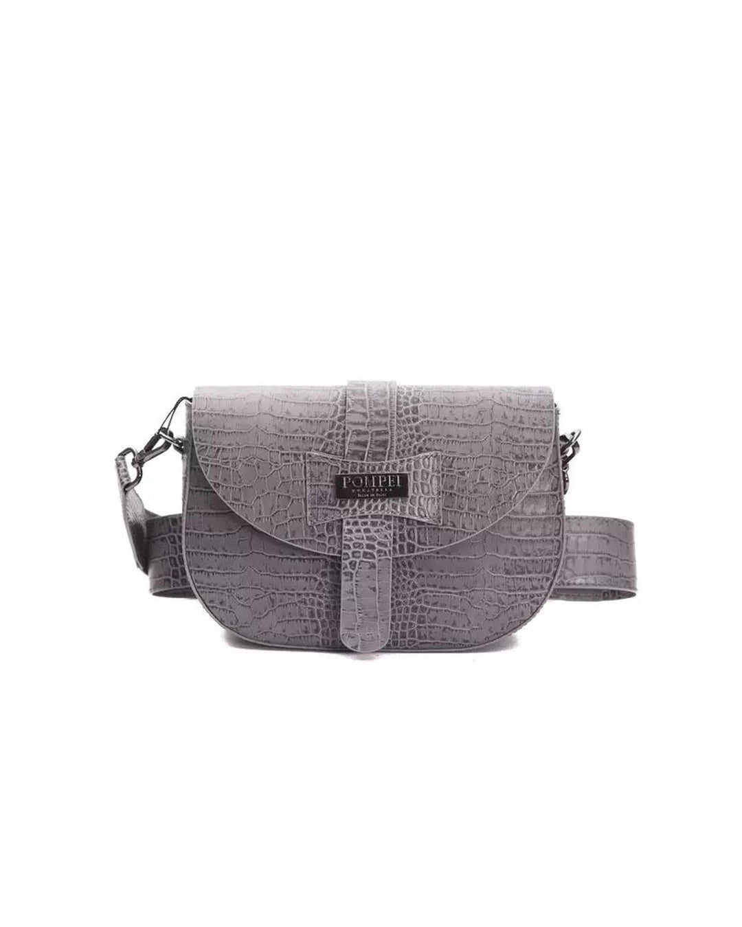 Pompei Donatella Women's Elegant Crocodile-Print Leather Crossbody Bag - One Size