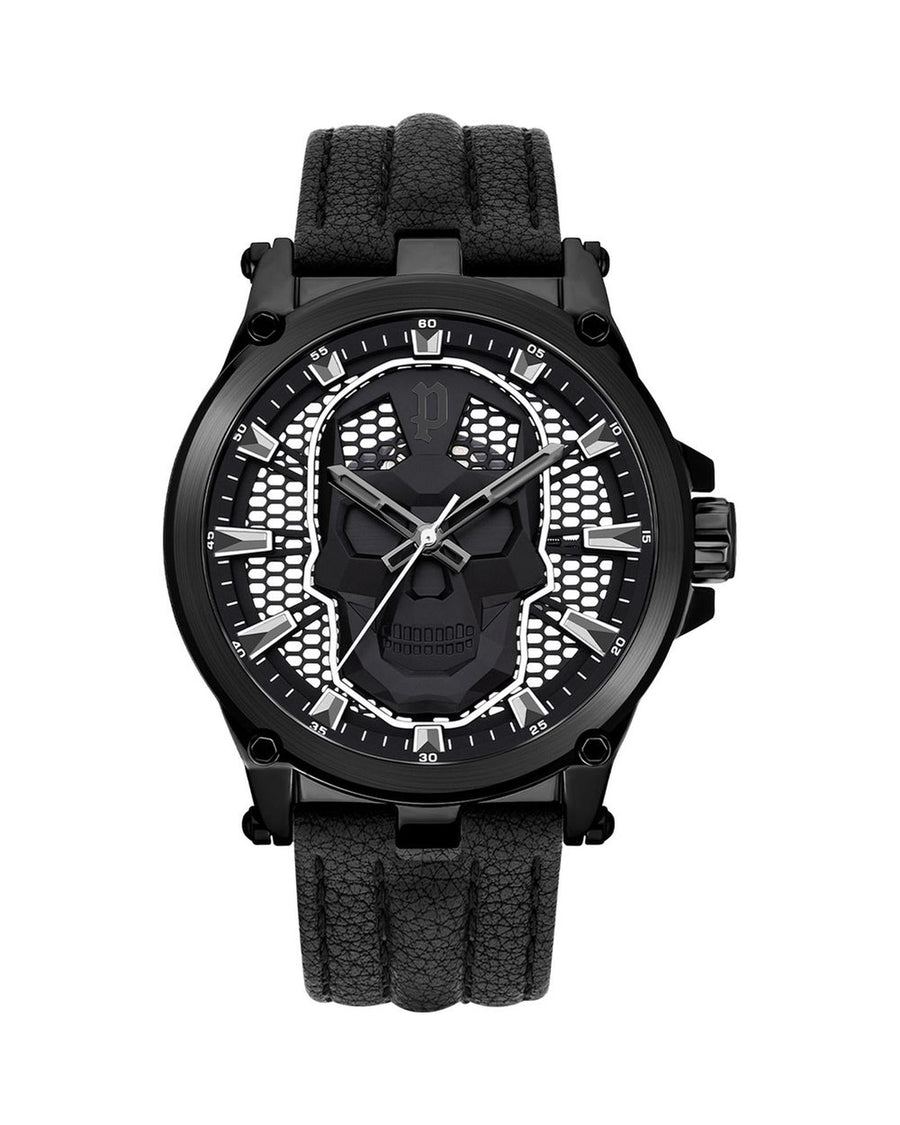 Police Men's Black Leather Watch - One Size