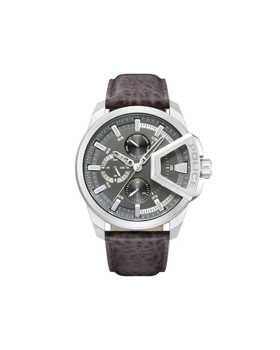 Police Men's Brown Leather Watch - One Size