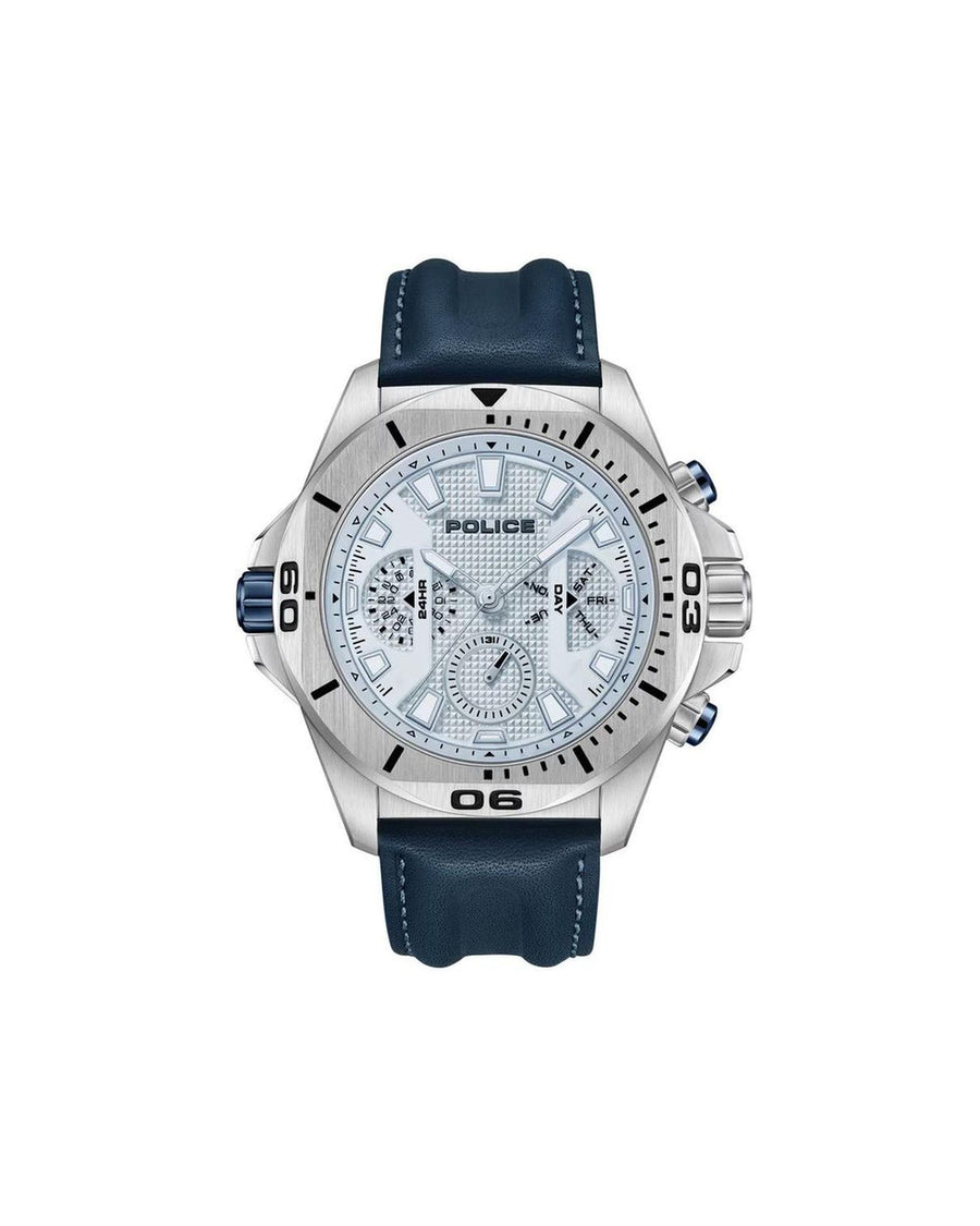 Police Men's Blue Leather Leather Watch - One Size