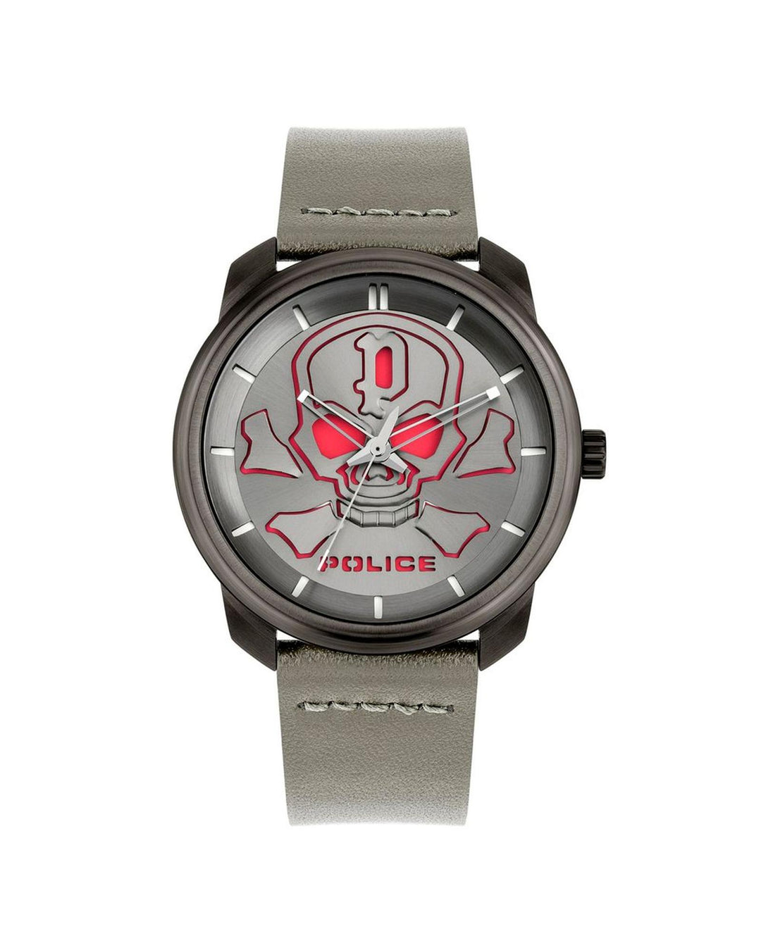 Police Men's Gray Leather Watch - One Size