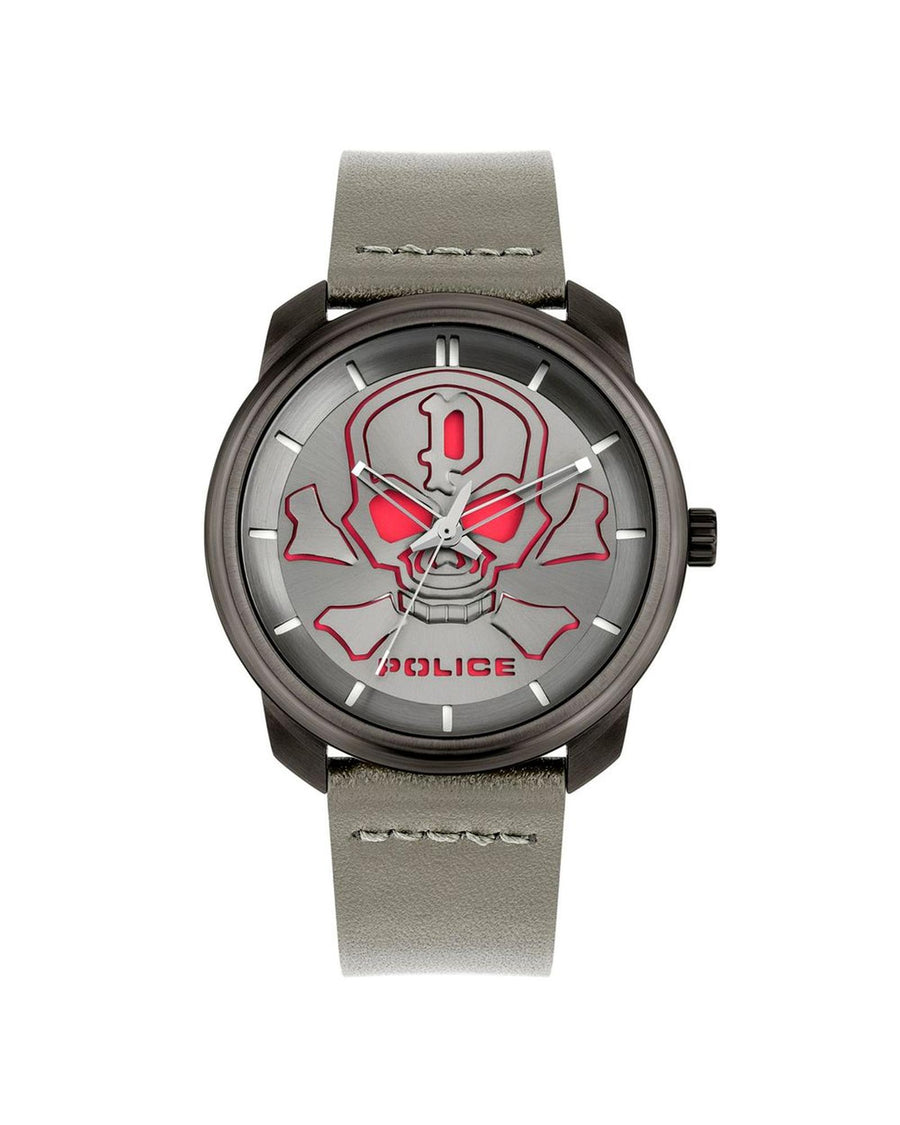 Police Men's Gray Leather Watch - One Size