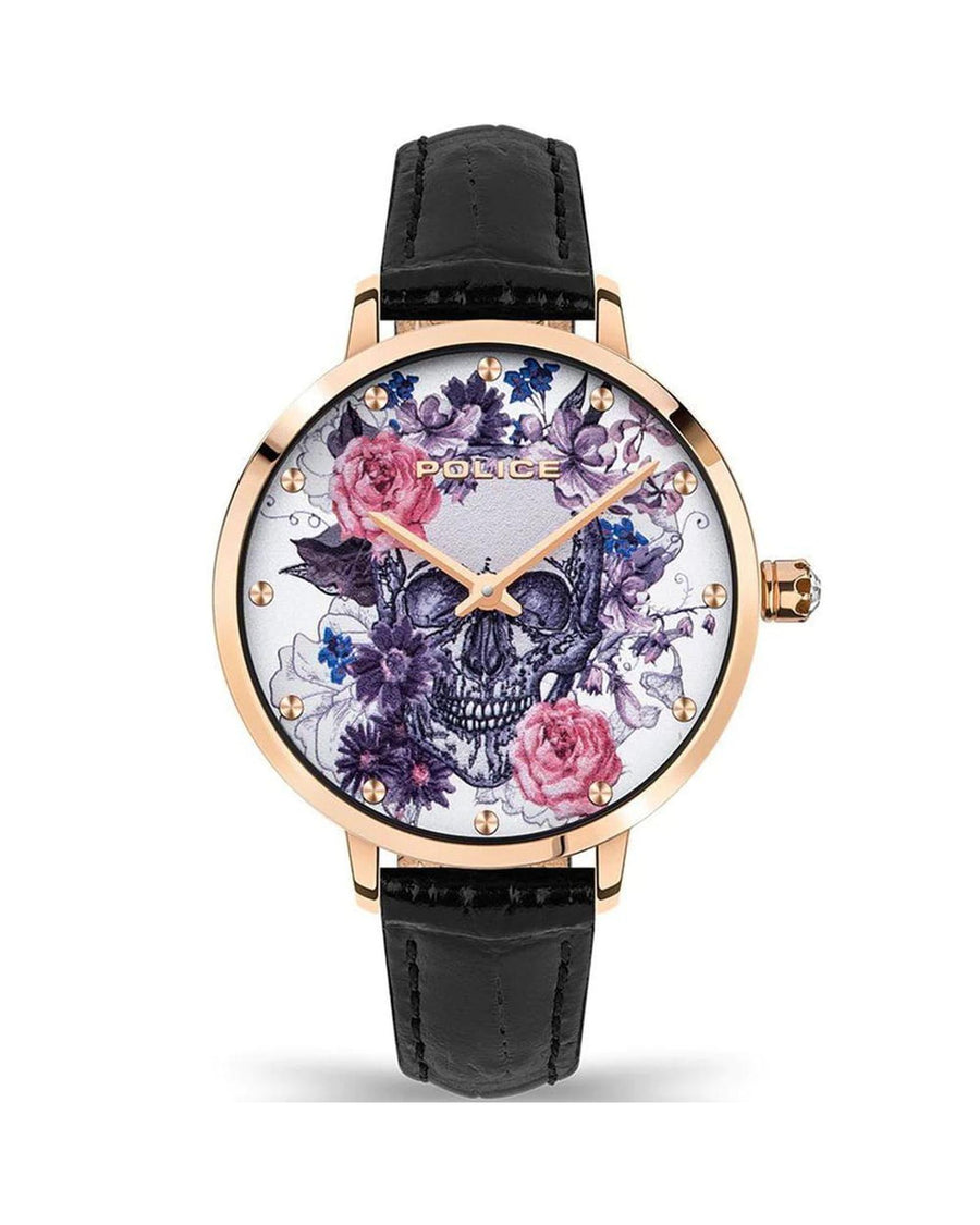 Police Women's Black Leather Watch - One Size