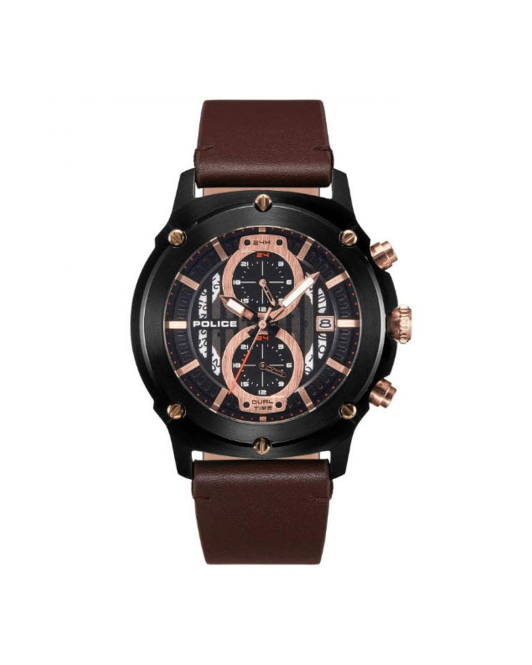 Police Men's Brown Leather Watch - One Size