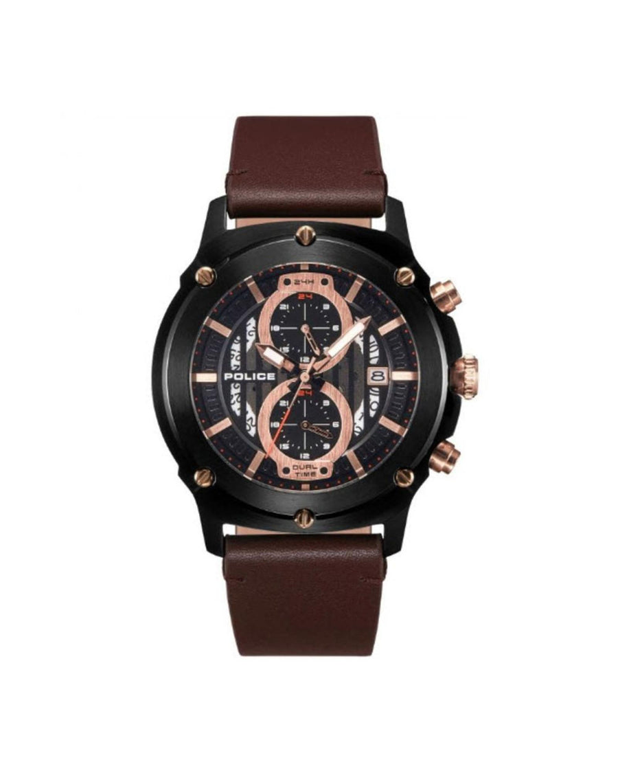 Police Men's Brown Leather Watch - One Size