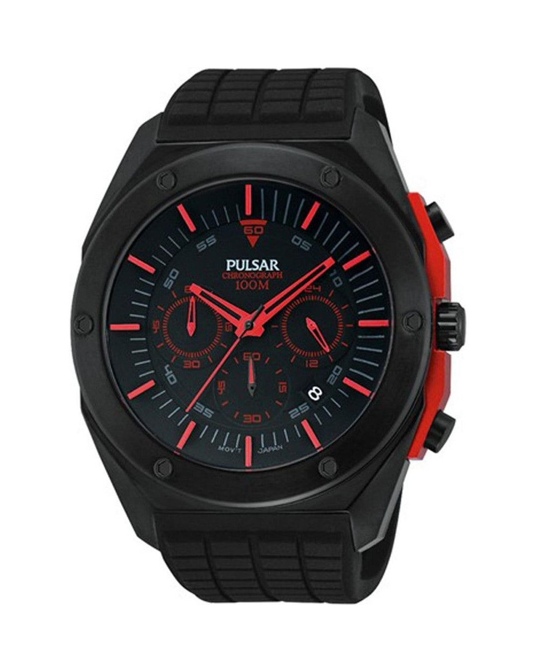 Pulsar Men's Black Rubber Watch - One Size