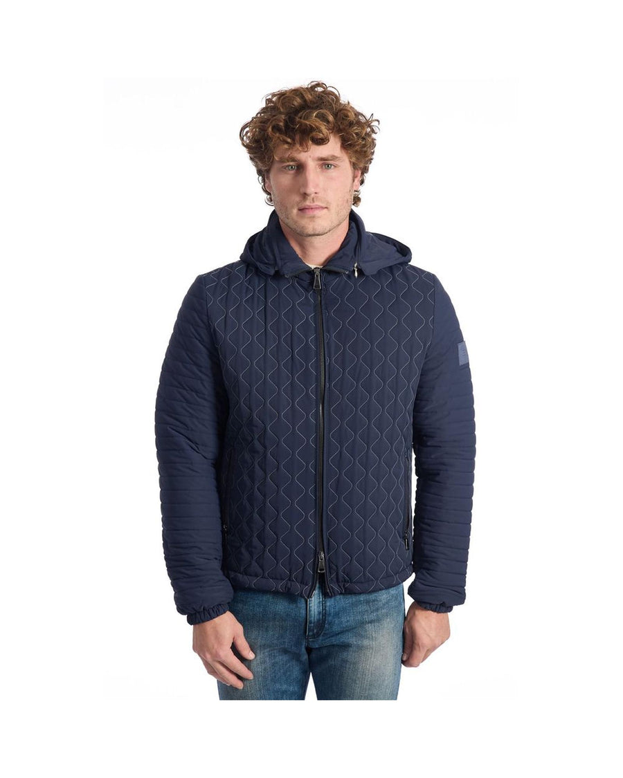Roberto Pepe Luxury Men's Blue ECOMONTONE Jacket - 48 IT