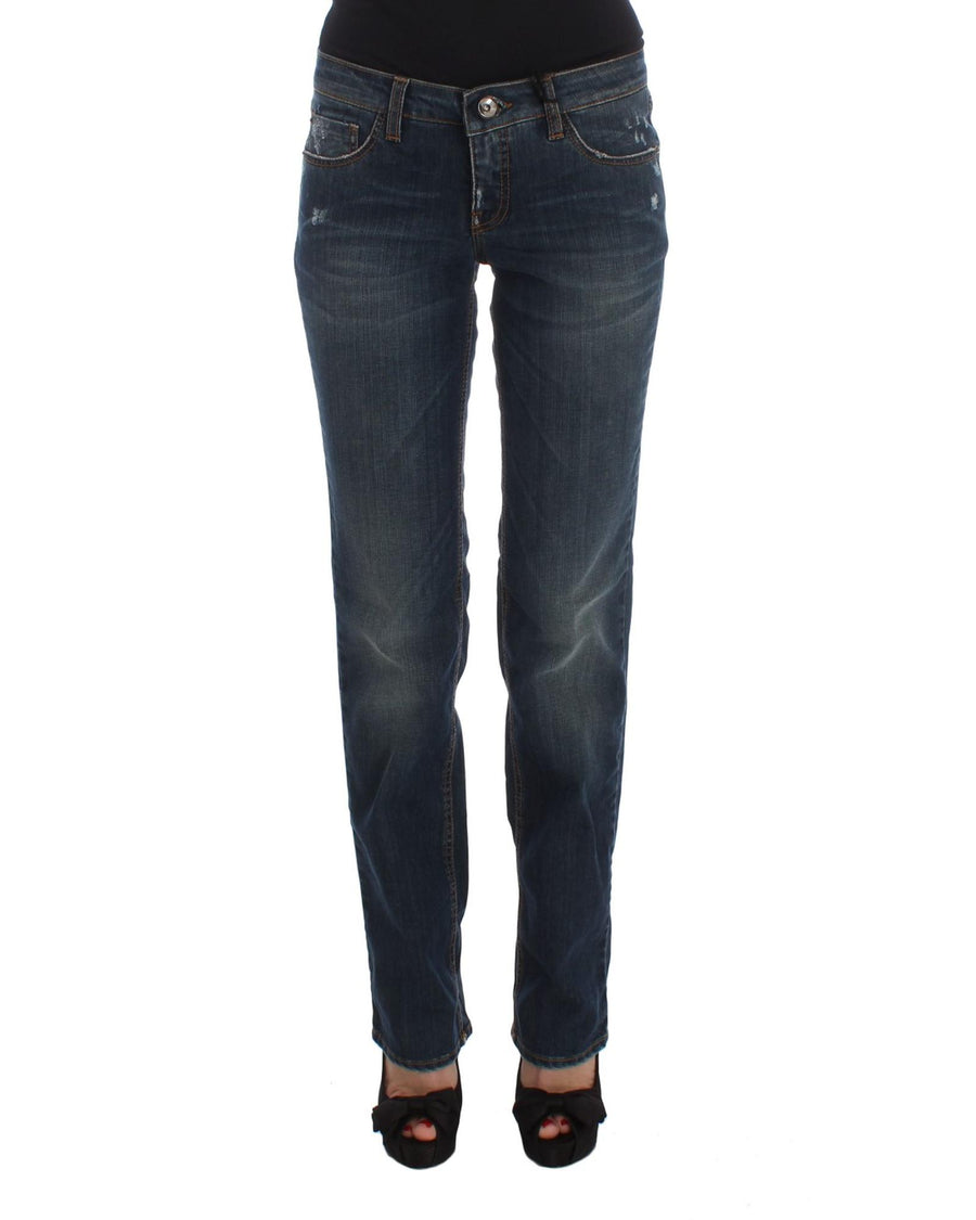 Costume National Women's Blue Cotton Blend Bootcut Jeans - W26 US