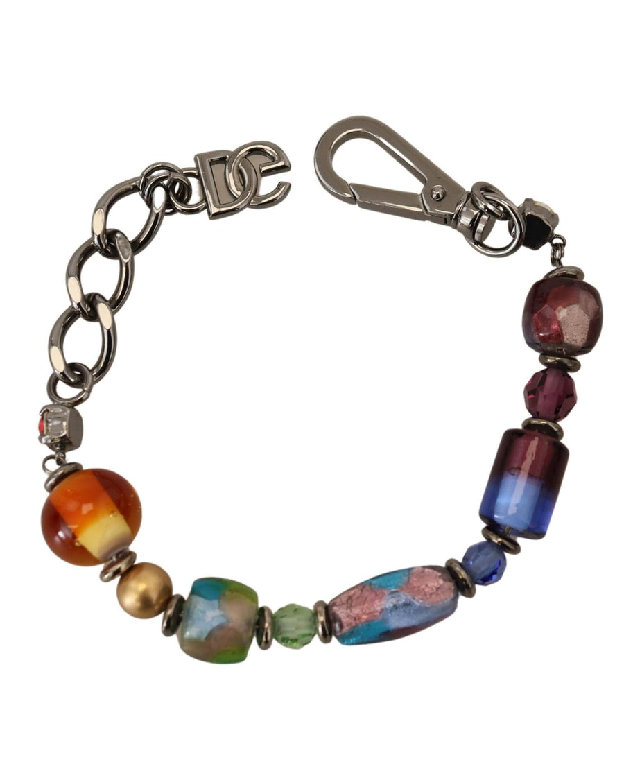 Dolce & Gabbana Women's multicolor Silver Chain Brass Beaded Lobster Clasp Bracelet - One Size