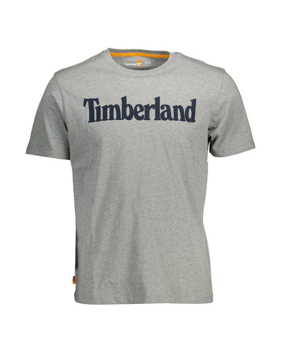 Timberland Men's Eco-Conscious Gray Cotton Tee with Logo Print - 2XL