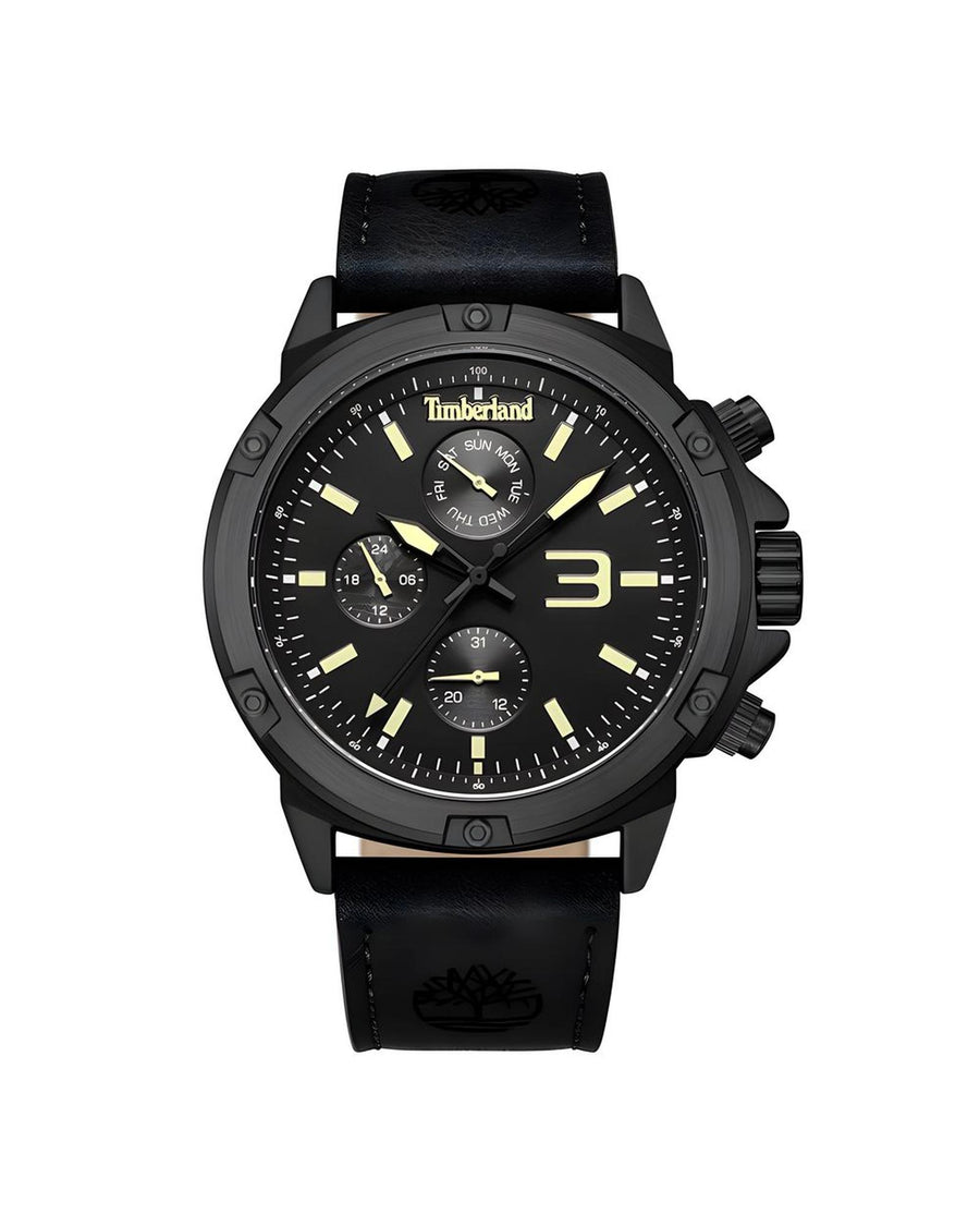 Timberland Men's Black Leather Watch - One Size