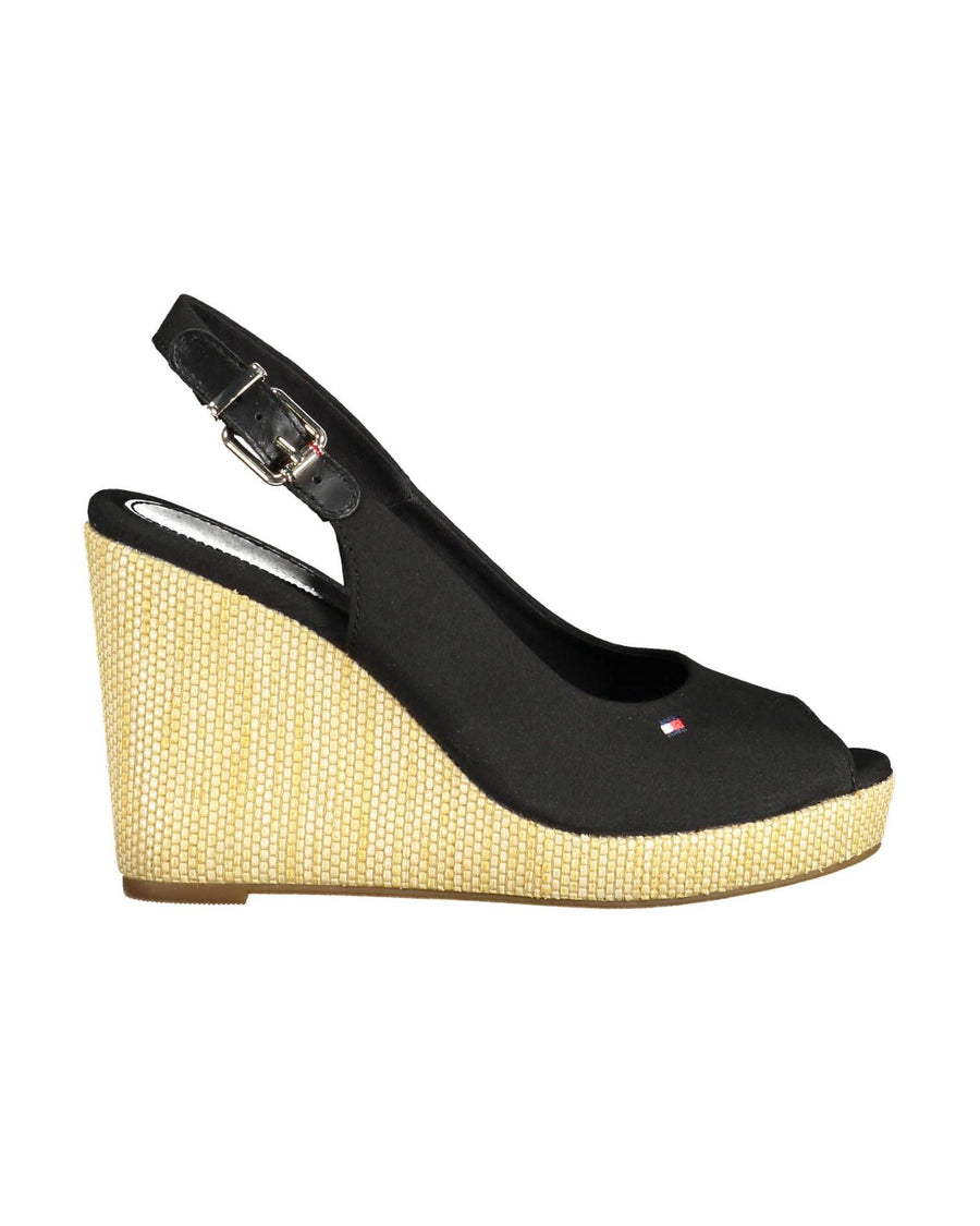 Tommy Hilfiger Women's Black Cotton  Sandal - 41 EU