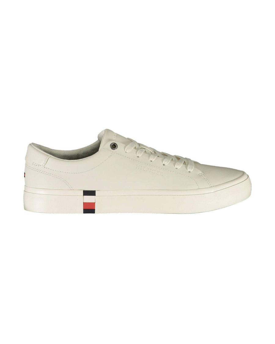 Tommy Hilfiger Men's White Polyester Sneaker - 44 EU