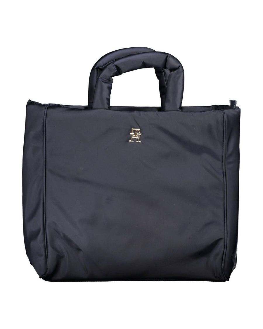 Tommy Hilfiger Women's Chic Blue Contrast Detail Handbag with Logo - One Size