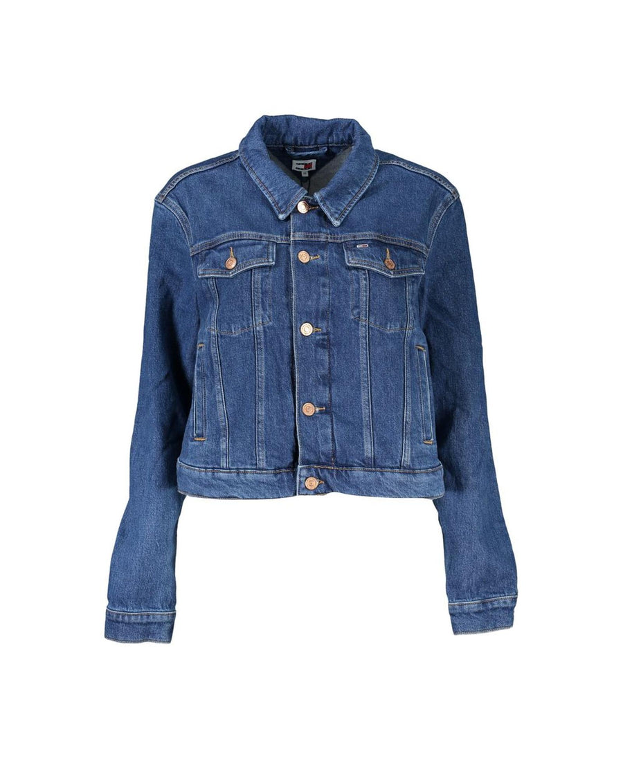 Tommy Hilfiger Women's Blue Cotton Jackets & Coat - S