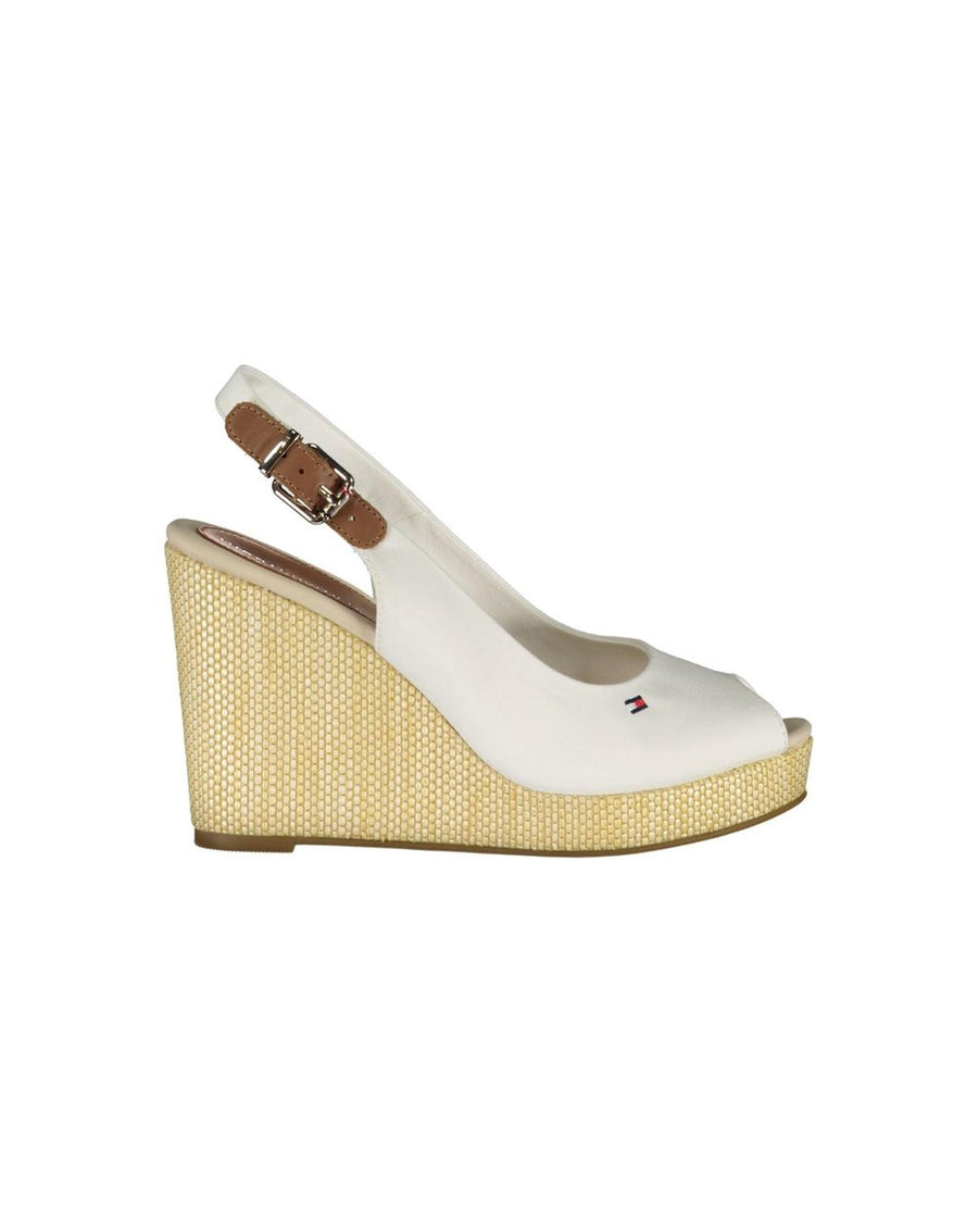 Tommy Hilfiger Women's White Cotton Sandal - 41 EU