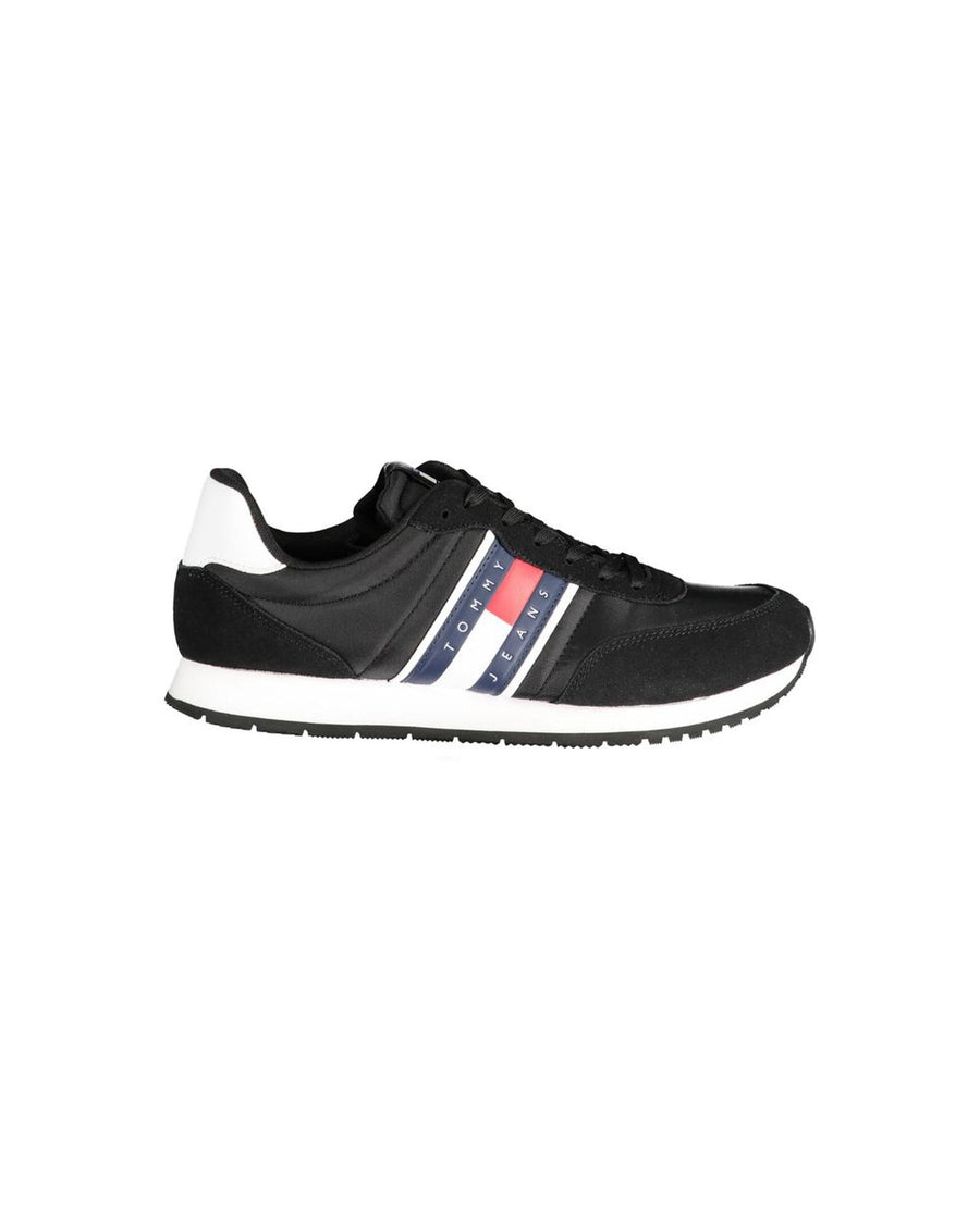 Tommy Hilfiger Men's Black Polyester Sneaker - 46 EU
