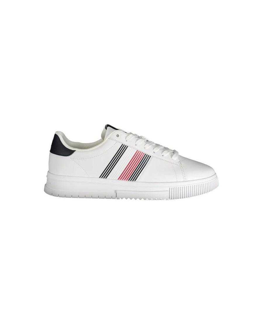 Tommy Hilfiger Men's White Polyester Sneaker - 44 EU