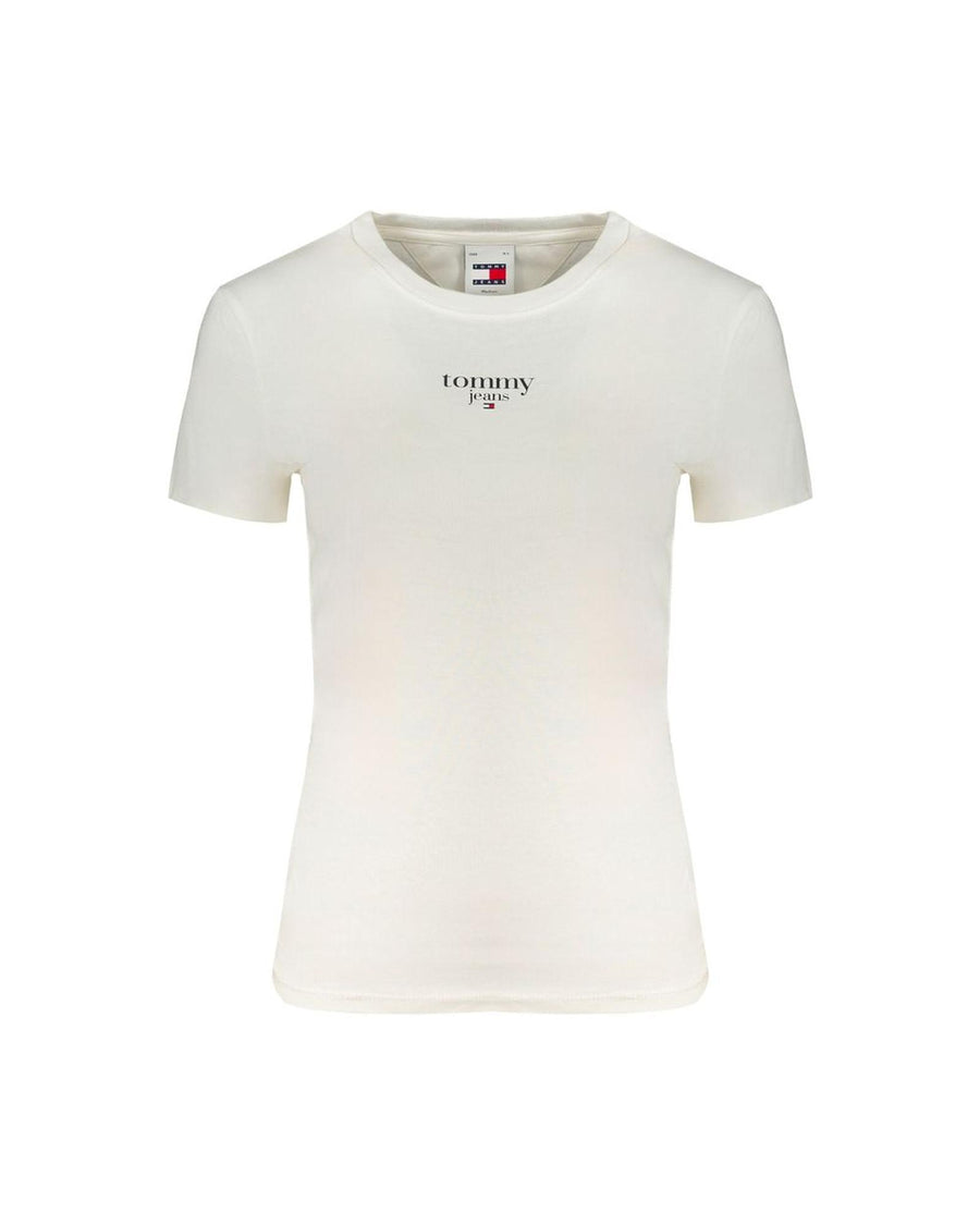 Tommy Hilfiger Women's White Cotton Tops & T-Shirt - XL