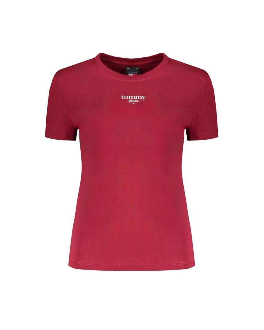 Tommy Hilfiger Women's Red Cotton Tops & T-Shirt - XL