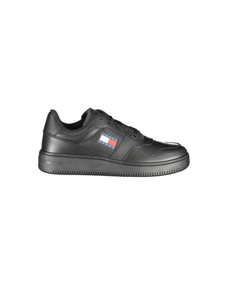 Tommy Hilfiger Men's Black Polyester Sneaker - 44 EU