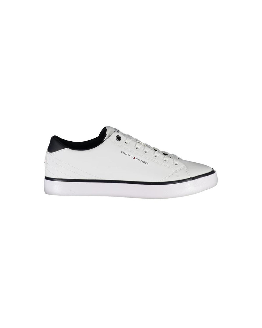 Tommy Hilfiger Men's White Polyester Sneaker - 44 EU