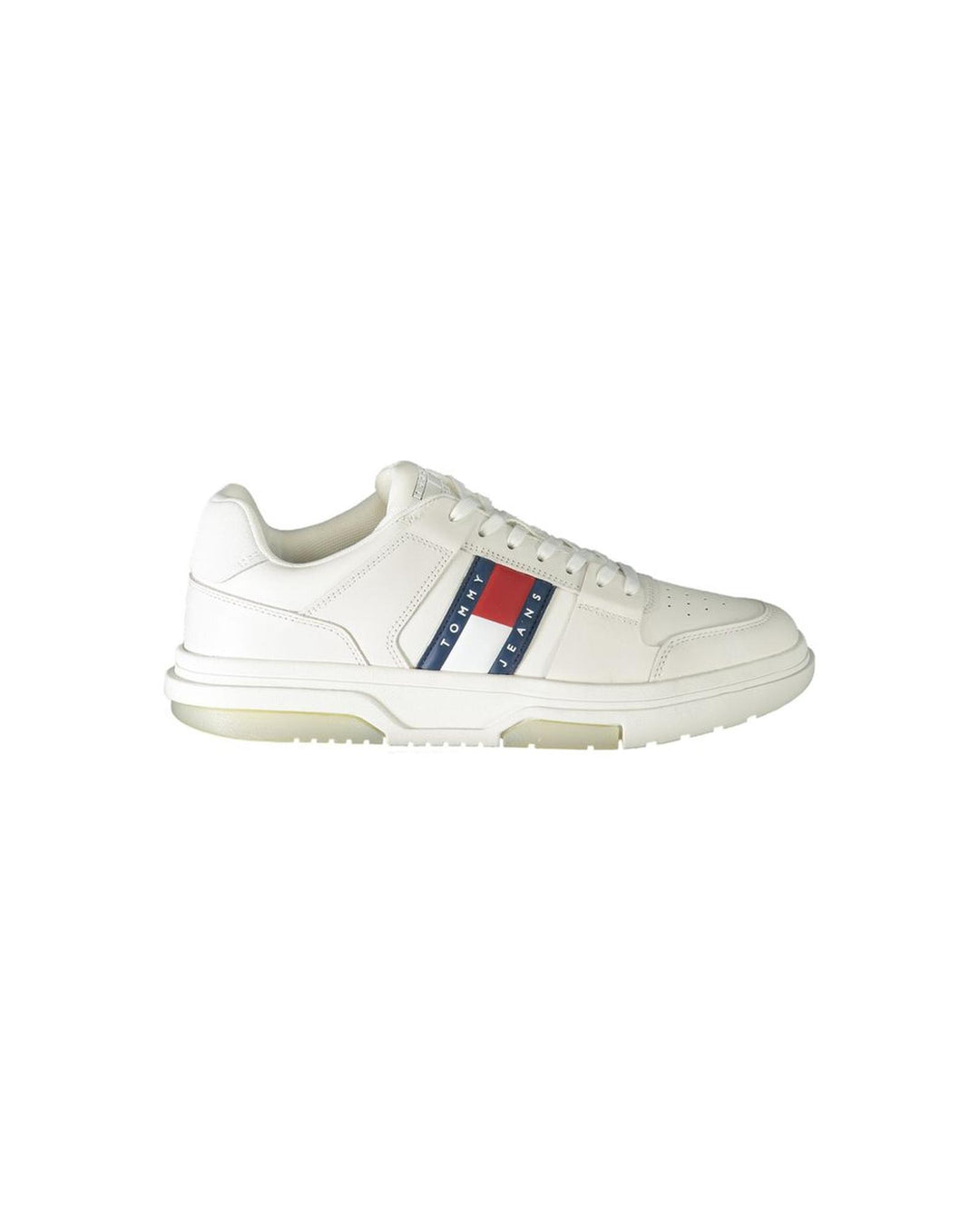 Tommy Hilfiger Men's White Leather  Sneaker - 44 EU