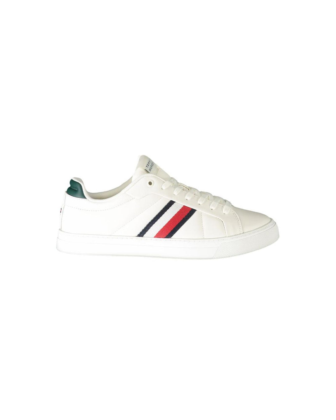 Tommy Hilfiger Men's White Leather  Sneaker - 44 EU