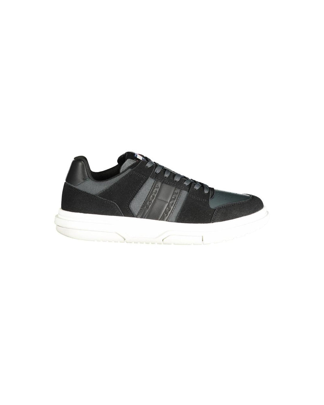 Tommy Hilfiger Men's Black Leather  Sneaker - 40 EU