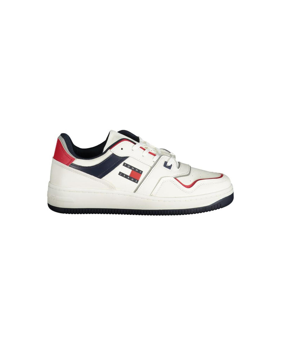 Tommy Hilfiger Men's White Polyester Sneaker - 45 EU