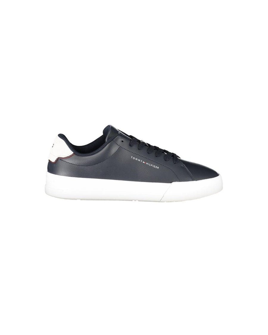 Tommy Hilfiger Men's Blue Leather  Sneaker - 45 EU