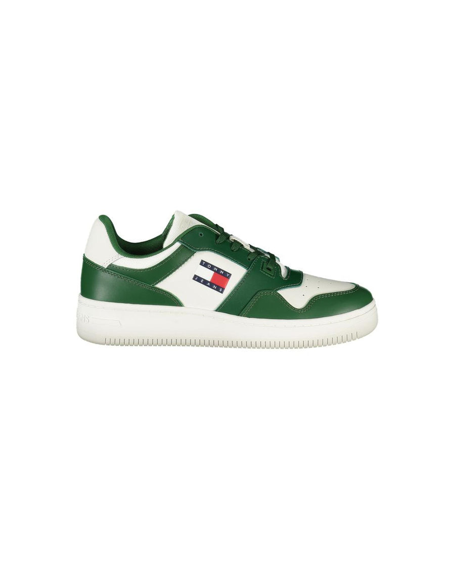 Tommy Hilfiger Men's Green Leather  Sneaker - 44 EU