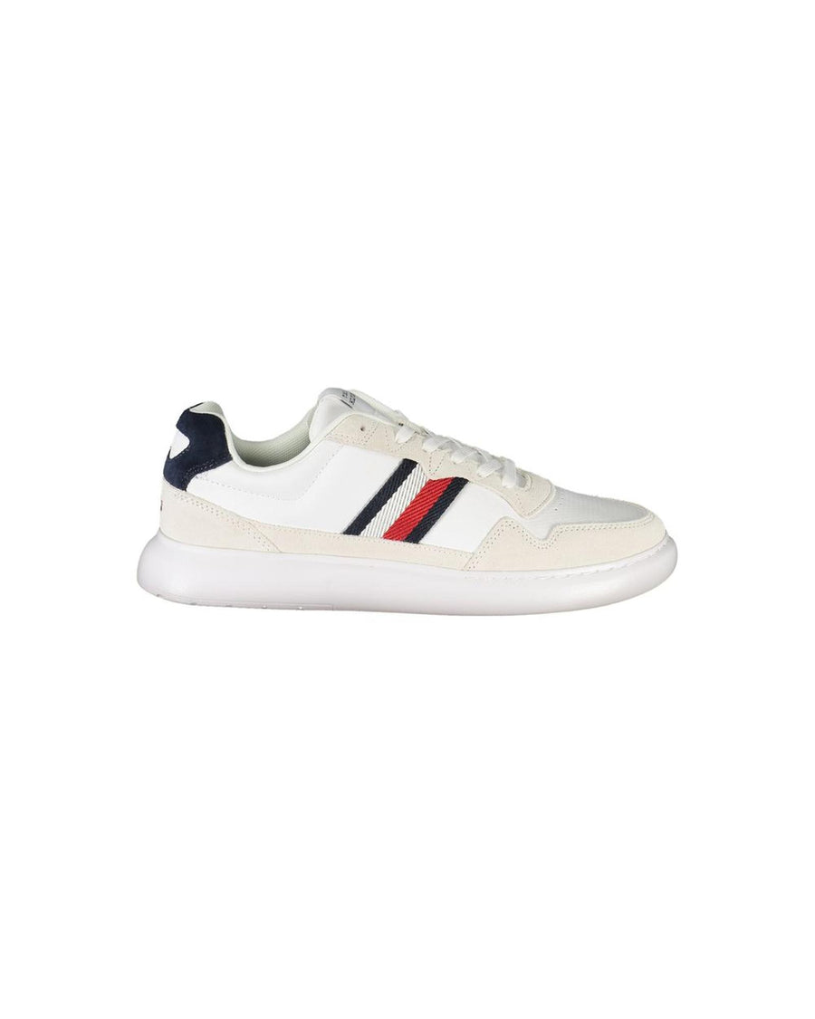 Tommy Hilfiger Men's White Leather  Sneaker - 40 EU