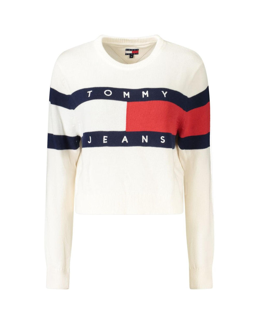 Tommy Hilfiger Women's White Cotton  Sweater - L