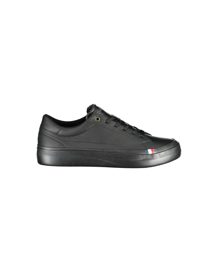 Tommy Hilfiger Men's Black Polyester Sneaker - 40 EU