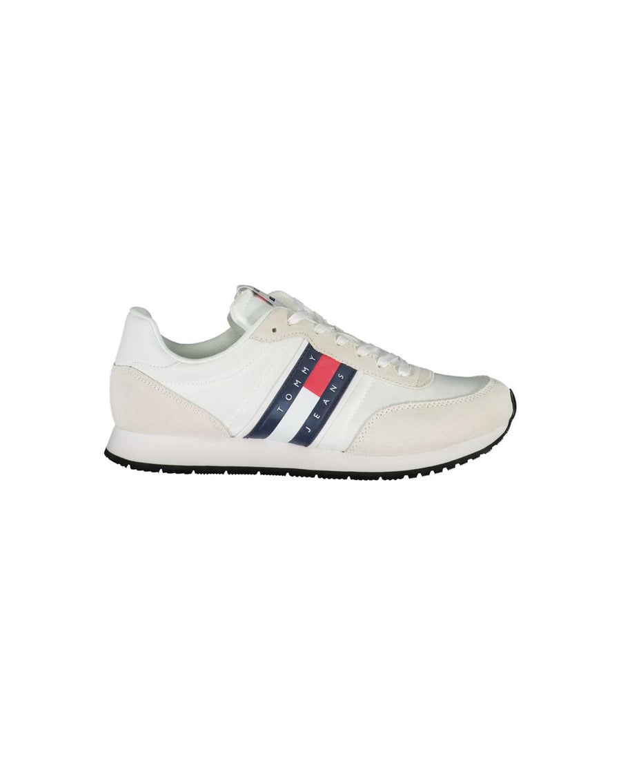 Tommy Hilfiger Men's White Polyester Sneaker - 44 EU