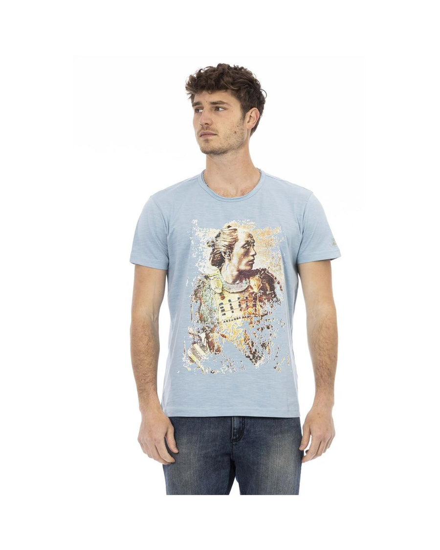 Trussardi Action Men's Elegant Light Blue Cotton Tee for  - S