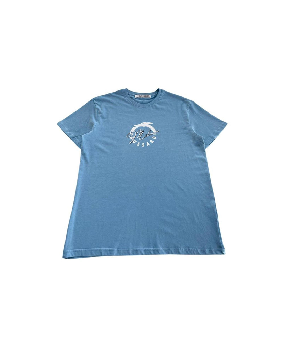 Trussardi Beachwear Men's Light Blue Cotton T-Shirt - L