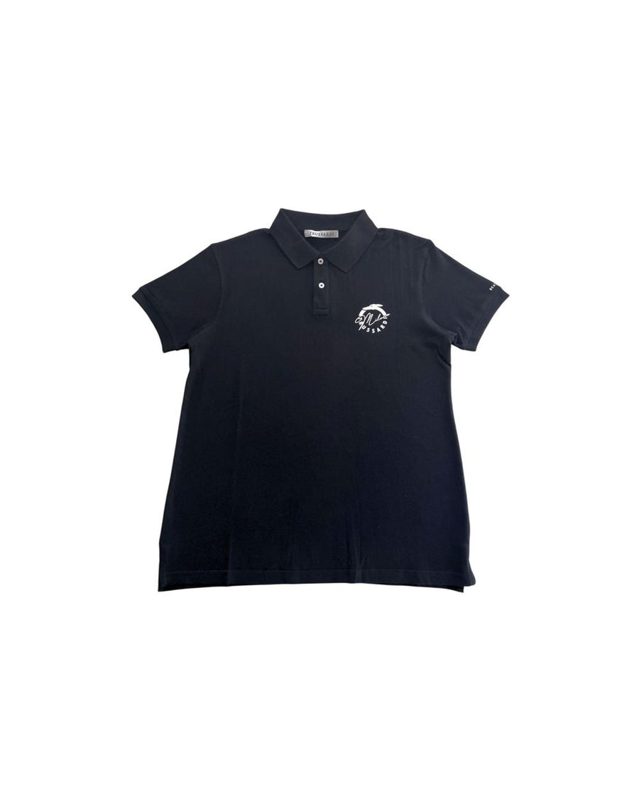 Trussardi Beachwear Men's Black Cotton Polo Shirt - M