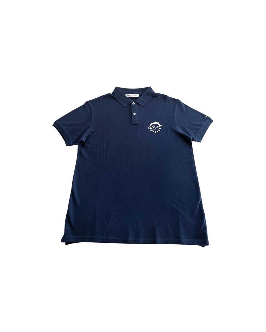 Trussardi Beachwear Men's Blue Cotton Polo Shirt - L