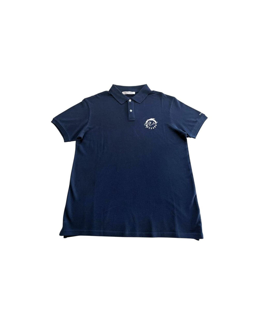 Trussardi Beachwear Men's Blue Cotton Polo Shirt - L