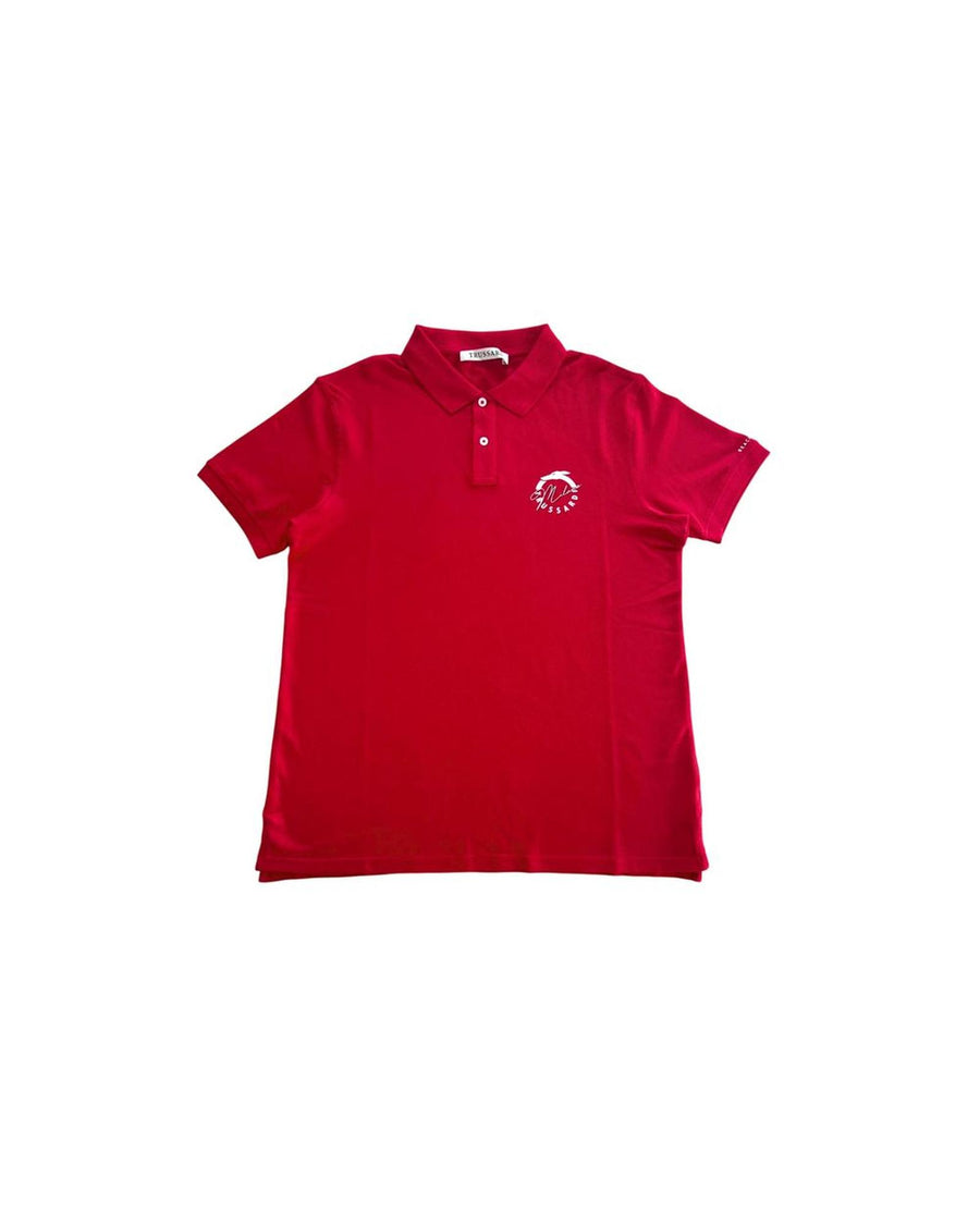 Trussardi Beachwear Men's Red Cotton Polo Shirt - M