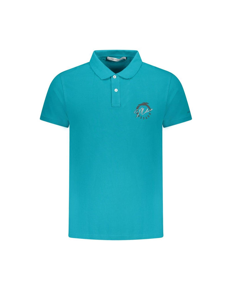 Trussardi Men's Light Blue Cotton Polo Shirt - L