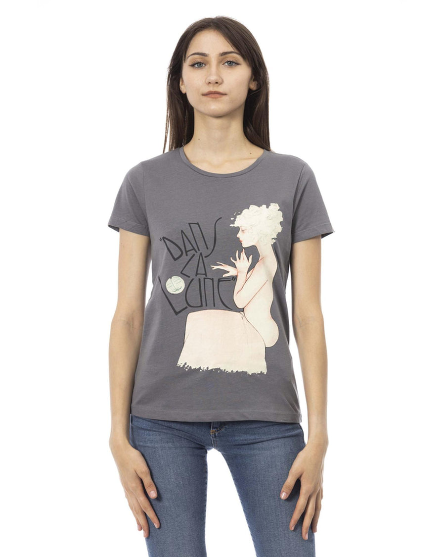 Short Sleeve T-shirt with Front Print XL Women